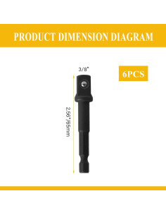 Conjunto de Adaptadores de Enchufe DeWalt DW2542IR - 6 Piezas 2