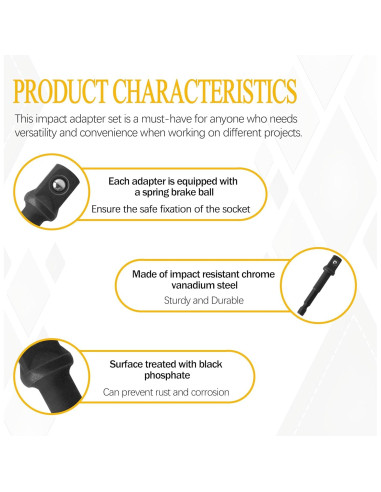 Conjunto de Adaptadores de Enchufe DeWalt DW2542IR - 6 Piezas