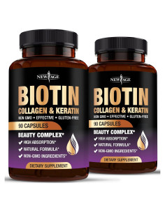 Suplemento de Biotina 10000mcg Nueva Era - 180 Cápsulas