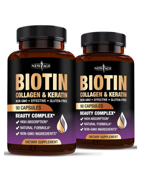 Suplemento de Biotina 10000mcg Nueva Era - 180 Cápsulas