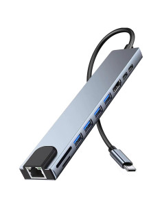 Adaptador USB C Hub 10 en 1 ukiism con HDMI 4K y Ethernet