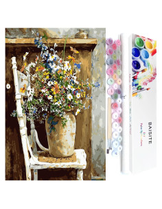 Kit de Pintura por Números BAISITE Jarrón de Margaritas 50.8x40.6cm
