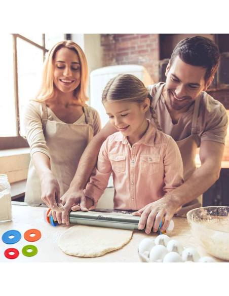 Juego de Rodillo Ajustable y Alfombrilla de Silicona MTNZXZ