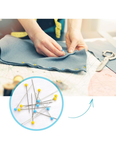 500 Alfileres Rectos GXLWJXWLV con Cabeza de Vidrio 4.45cm