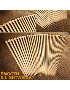 Juego de Agujas de Tejer de Bambú BetyBedy 36PCS 2.0mm a 10.0mm 2