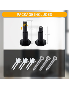 Tope de puerta ajustable TOPTAKE acero inoxidable 304 negro 2