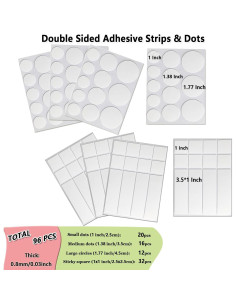 Cinta de Montaje Doble Cara Wensskku 96PCS 20.6x14.6cm 2