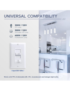 Interruptor Regulador LED ECOELER Blanco 150W/600W con Placa 2