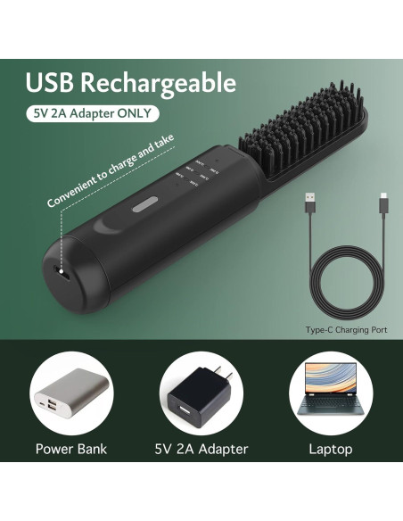 Alisador de Barba Inalámbrico REHOYO con 3 Temperaturas