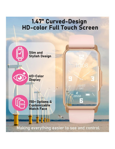 Reloj Inteligente Mindrose Fitness Rosa Dorado 1.47" HD IP68