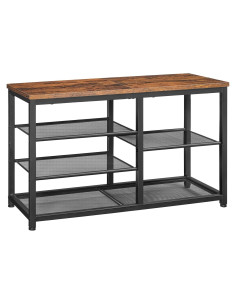 Banco para zapatos HOOBRO BF36HX01 80 cm Marrón Rústico y Negro