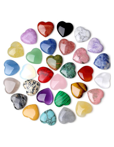 Conjunto 30 Cristales Corazón QINJIEJIE 2.03 cm Sanación Energética
