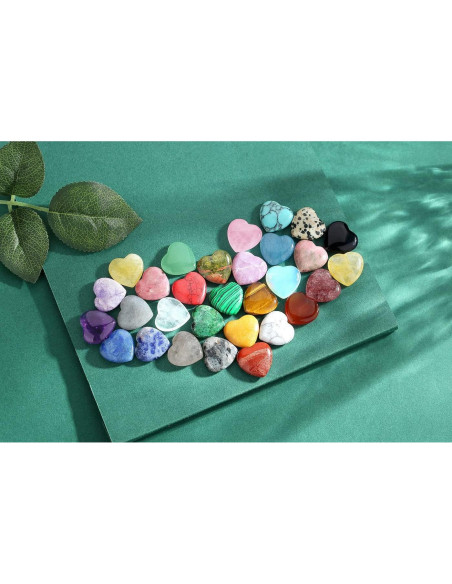 Conjunto 30 Cristales Corazón QINJIEJIE 2.03 cm Sanación Energética