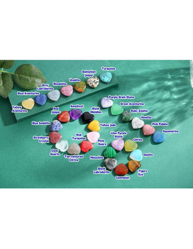 Conjunto 30 Cristales Corazón QINJIEJIE 2.03 cm Sanación Energética