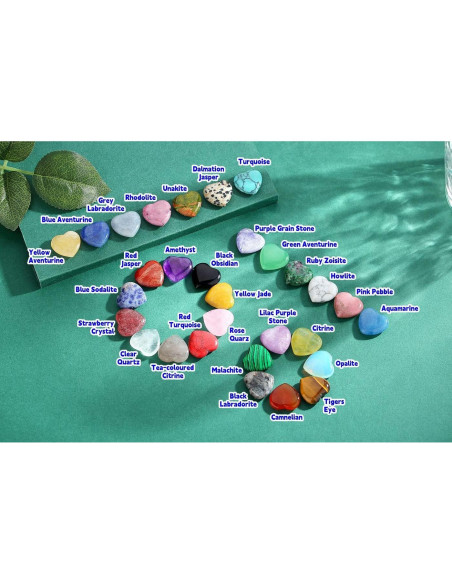Conjunto 30 Cristales Corazón QINJIEJIE 2.03 cm Sanación Energética