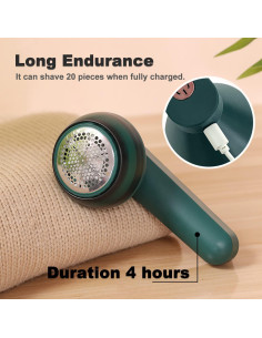 Quita Pelusas Eléctrico Weivone DDCMQ01 Verde USB 1200mAh 2