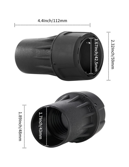 2 Adaptadores Rápidos DWV9000 para Aspiradora DeWalt 3,18 cm