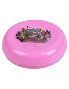 Cojín Magnético Hilltian Rosa con 100 Alfileres Plásticos