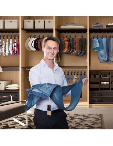 Paquete de 36 Ganchos para Botas Besslly, Acero Inoxidable, Negro