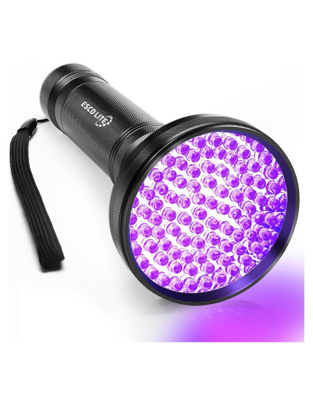Linterna UV Negra Escolite 100 LED para Detección de Orina