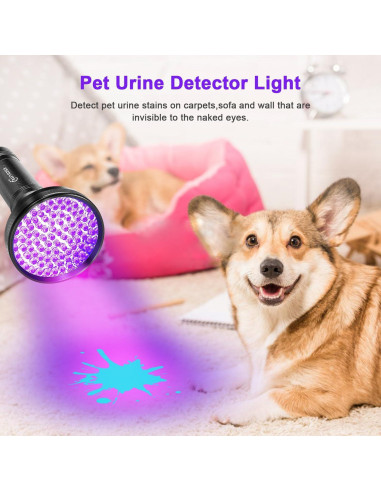 Linterna UV Negra Escolite 100 LED para Detección de Orina