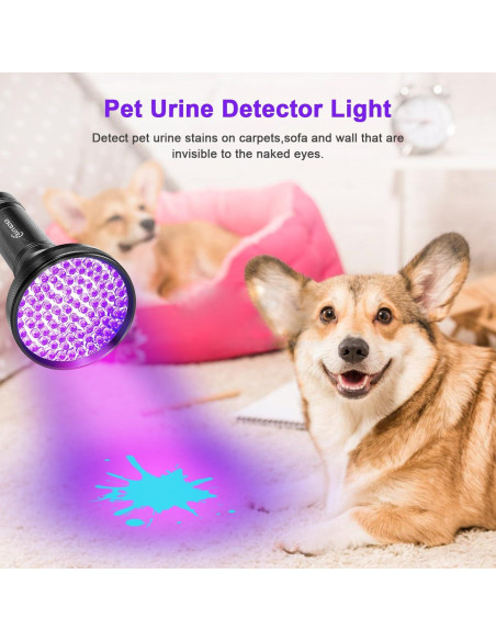 Linterna UV Negra Escolite 100 LED para Detección de Orina