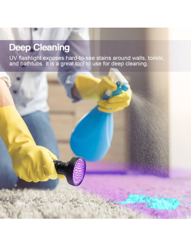 Linterna UV Negra Escolite 100 LED para Detección de Orina