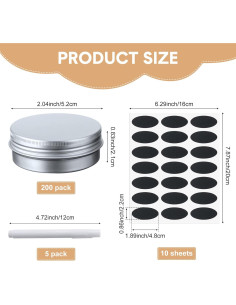 Paquete de 200 Latas de Aluminio Zubebe 28.35 g con Tapas 2