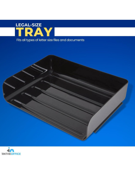 Bandeja de Papel Apilable 1EnLaOficina Carga Lateral Legal Negro 2 Pzs