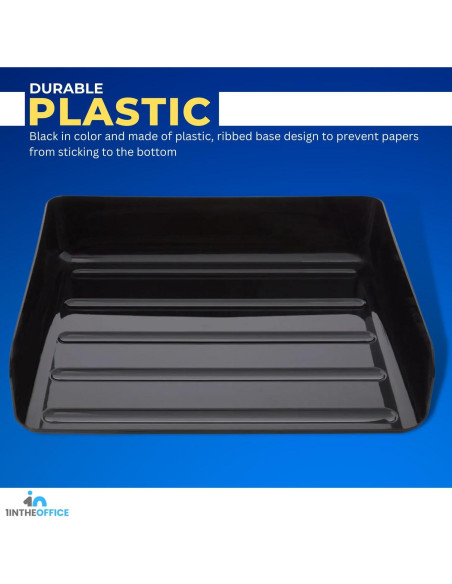 Bandeja de Papel Apilable 1EnLaOficina Carga Lateral Legal Negro 2 Pzs