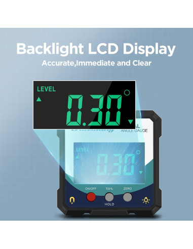 Medidor de Ángulo Digital SanLiang con Imán y Pantalla LCD