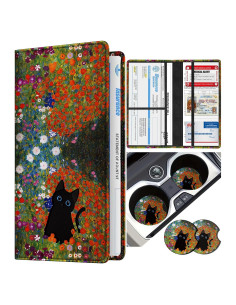 Soporte de Registro de Automóvil Slohif - Organizador de Guante Floral