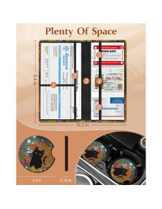 Soporte de Registro de Automóvil Slohif - Organizador de Guante Floral 2