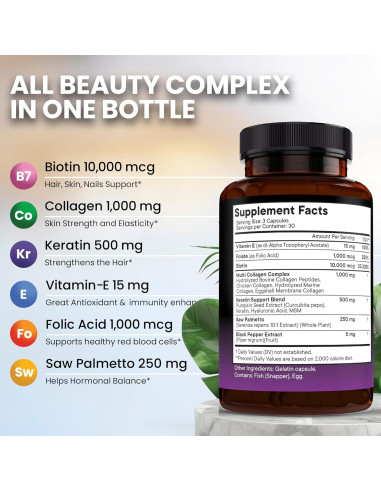 Suplemento de Biotina 10000mcg Nueva Era - 180 Cápsulas