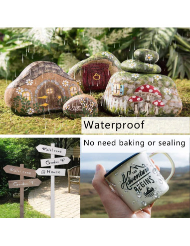 Marcadores de Pintura Blanca Lesun Overseas, Set de 12 Unidades