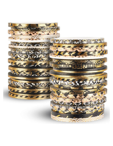 Conjunto de Cinta Washi NiArt con Foil Dorado 80g - 3-10mm