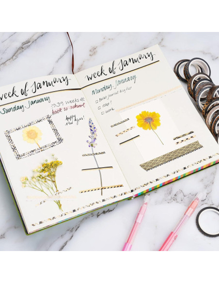 Conjunto de Cinta Washi NiArt con Foil Dorado 80g - 3-10mm