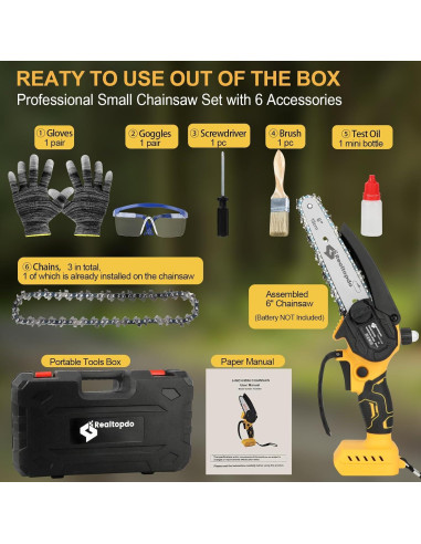 Motosierra eléctrica portátil 6" DeWalt 20V sin batería