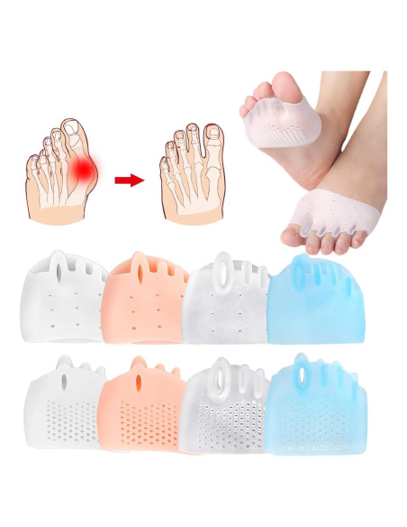 4 Pares de Separadores de Dedos de Silicona XRIONELL para Pies