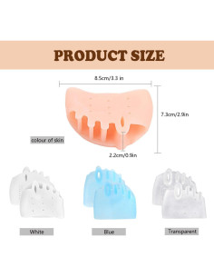 4 Pares de Separadores de Dedos de Silicona XRIONELL para Pies 2