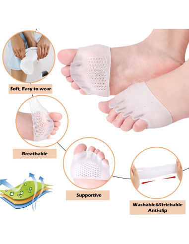 4 Pares de Separadores de Dedos de Silicona XRIONELL para Pies