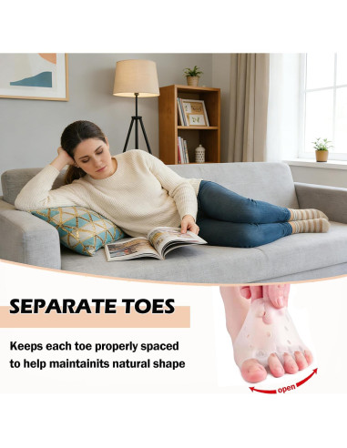 4 Pares de Separadores de Dedos de Silicona XRIONELL para Pies