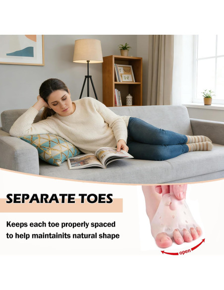 4 Pares de Separadores de Dedos de Silicona XRIONELL para Pies