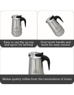 Cafetera Espresso IMUSA de Acero Inoxidable 6 Tazas Plata 2