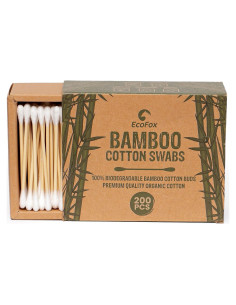 Hisopos de Algodón de Bambú EcoFox 200 Unidades Biodegradables