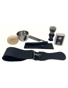 Kit de Afeitado Húmedo G.B.S - Maquinilla Acero Inoxidable y Brocha