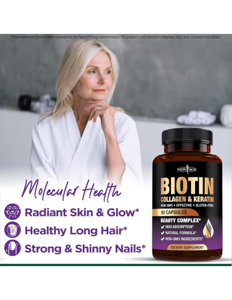 Suplemento de Biotina 10000mcg Nueva Era - 180 Cápsulas