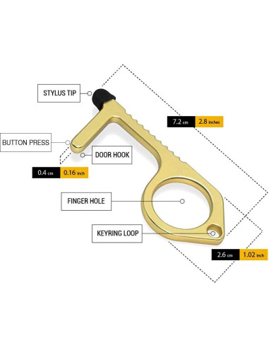 Abridor de Puerta de Llavero Mobi Lock de Latón - 3 Piezas