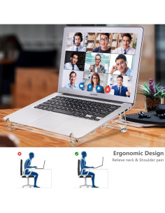 Soporte de Acrílico para Laptop QUPIVA 25.1x22.1 cm Ergonómico 2