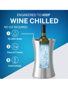 Enfriador de Vino Portátil JennLee Acero Inoxidable 750ml 2
